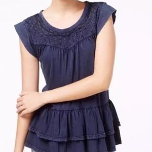 William Rast (Med) Raitt Blue Embellished Top